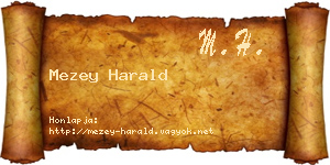 Mezey Harald névjegykártya
